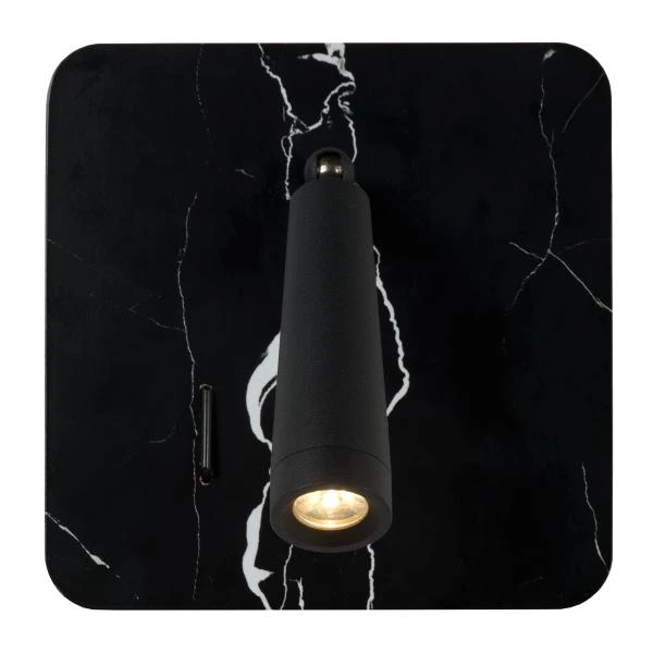 Lucide OREGON - Lampe de chevet / Applique mural - LED - 1x4W 3000K - Point de rechargement USB - Noir - détail 1